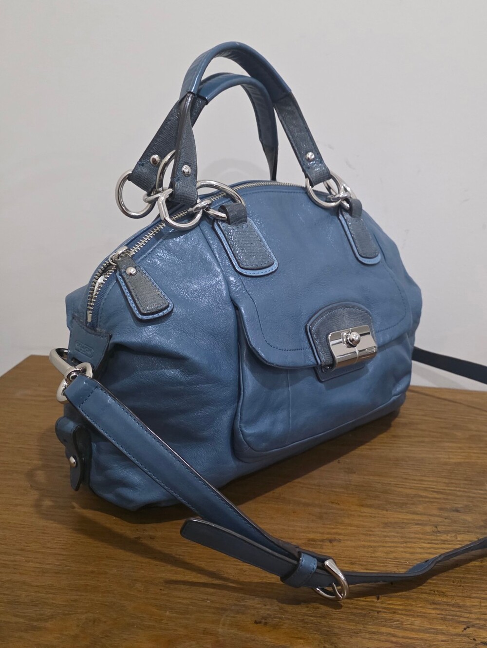 Coach Vintage blue Leather Kristin Satchel /Shoulder Bag